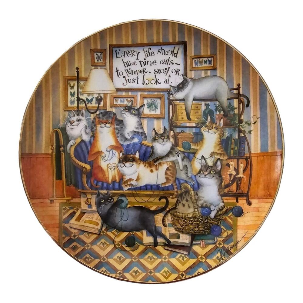 Danbury Mint Every Life Should Have Nine by Dmitry Olga Wisdom Of Cats A3493